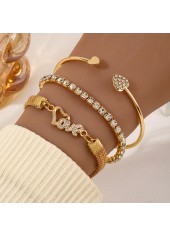 Golden Color Heart Alloy Detail Bracelets