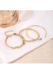 Golden Color Heart Alloy Detail Bracelets