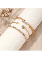 Golden Color Heart Alloy Detail Bracelets