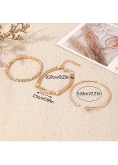 Golden Color Heart Alloy Detail Bracelets