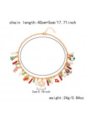 Christmas Red Snowflake Alloy Detail Necklace