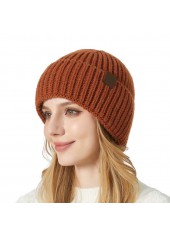 Terracotta Knitted Design Acrylic Beanie Hat