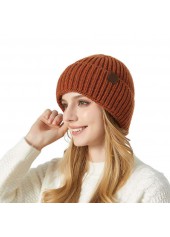 Terracotta Knitted Design Acrylic Beanie Hat | thumb picture 