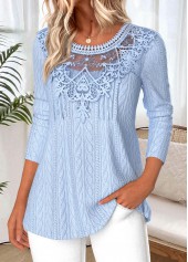 Light Blue Tummy Coverage Long Sleeve T Shirt