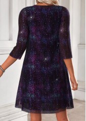 Dark Purple Tummy Coverage Long Sleeve Dress and Cardigan | thumb picture 