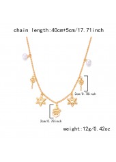 Christmas Golden Snowflake Alloy Detail Necklace