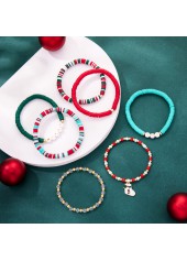 Christmas Red Polymer Clay Detail Bracelets
