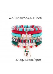 Christmas Red Polymer Clay Detail Bracelets