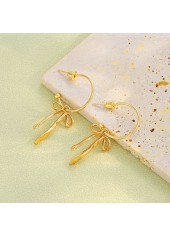 Golden Bow Alloy Tassel Design Earrings | thumb picture 
