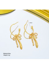 Golden Bow Alloy Tassel Design Earrings | thumb picture 