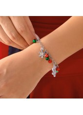 Christmas Silver Bell Snowflake Alloy Bracelet