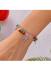 Christmas Silver Bell Snowflake Alloy Bracelet | thumb picture 