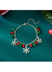Christmas Silver Bell Snowflake Alloy Bracelet | thumb picture 