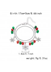 Christmas Silver Bell Snowflake Alloy Bracelet | thumb picture 