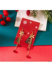 Christmas Golden Bow Alloy Detail Earrings | thumb picture 
