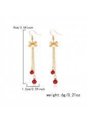 Christmas Golden Bow Alloy Detail Earrings | thumb picture 