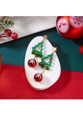 Christmas Tree Green Star Alloy Earrings