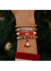 Christmas Red Santa Claus Polymer Clay Bracelets