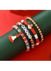 Christmas Red Santa Claus Polymer Clay Bracelets