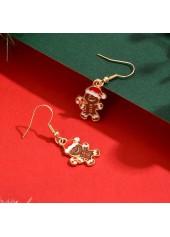 Christmas Golden Gingerbread Man Alloy Earrings | thumb picture 