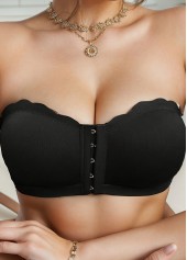 Black Push Up Seamless Bandeau Bra