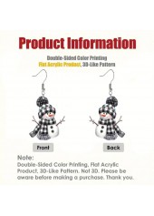 Christmas Black Snowman Design Acrylic Earrings | thumb picture 