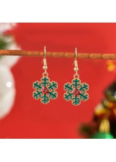 Christmas Green Snowflake Design Alloy Earrings