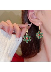 Christmas Green Snowflake Design Alloy Earrings | thumb picture 
