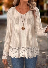 Skin Color Fake 2in1 Long Sleeve T Shirt | thumb picture 