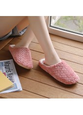 Pink Closed Toe Falt Tweed Slippers | thumb picture 