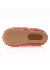 Pink Closed Toe Falt Tweed Slippers | thumb picture 