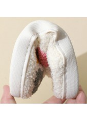 White Floral Print Closed Toe Falt Slippers | thumb picture 