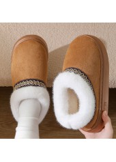 Dark Camel Closed Toe Falt Slippers