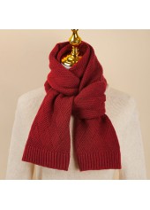 Wine Red Acrylic Knitted Design Scarf