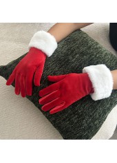 Christmas Red Wrist Warming Full Finger Gloves