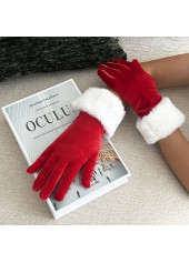 Christmas Red Wrist Warming Full Finger Gloves