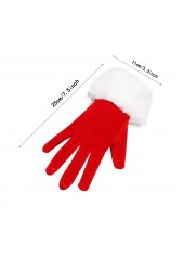 Christmas Red Wrist Warming Full Finger Gloves