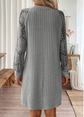 Light Grey Tummy Coverage Short Long Sleeve Dress | thumb picture 
