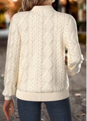 Beige Tummy Coverage Long Sleeve Stand Collar Jacket | thumb picture 