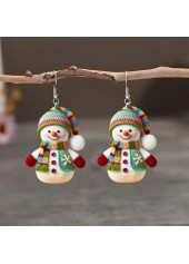 Christmas Multi Color Snowman Acrylic Earrings
