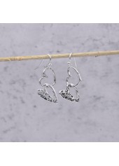 Silver Heart Design Hollow Alloy Earrings | thumb picture 
