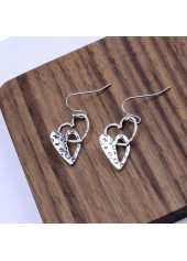 Silver Heart Design Hollow Alloy Earrings | thumb picture 