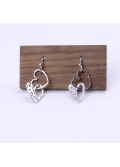 Silver Heart Design Hollow Alloy Earrings | thumb picture 