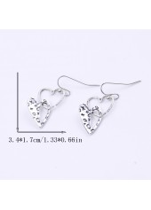 Silver Heart Design Hollow Alloy Earrings | thumb picture 