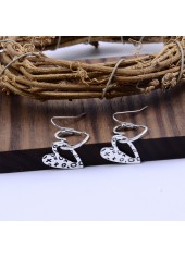 Silver Heart Design Hollow Alloy Earrings | thumb picture 