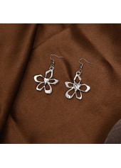 Silver Alloy Floral Earrings and Necklace