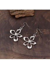 Silver Alloy Floral Earrings and Necklace