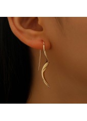 Golden Geometric Irregular Design Copper Earrings | thumb picture 