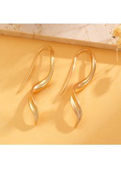 Golden Geometric Irregular Design Copper Earrings | thumb picture 