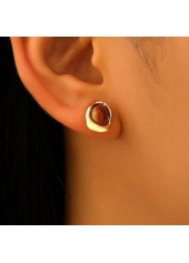 Golden Tiger Eye Stone Alloy Earrings | thumb picture 